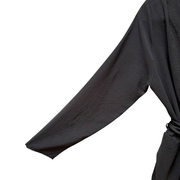 Fraiche By J Romper Faux Wrap Stretch Black Belted Whimsigoth XL - Picture 5 of 9